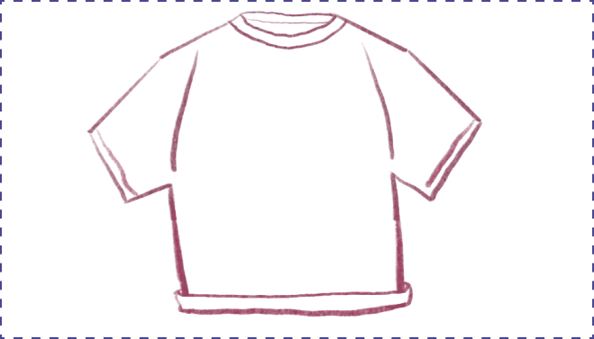 Illustration of a t-shirt laid on a flat surface